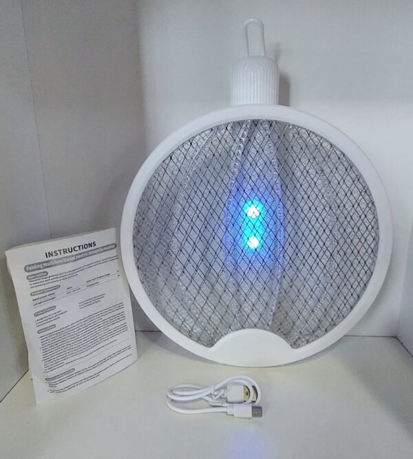 Raqueta Eléctica Mata Mosquitos Moscas Plegable Recargable - Imagen 4