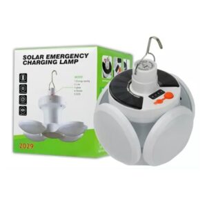 Lámpara Solar y USB Recargable 5 Luces con Gancho