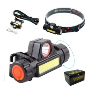 Linterna Frontal LED 2 en 1 Recargable USB
