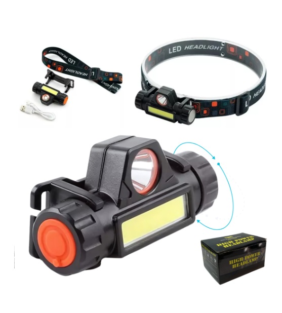 Linterna Frontal LED 2 en 1 Recargable USB