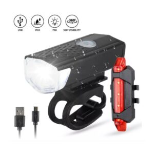Kit Luces Usb Led Seguridad Bici Del-Trasera Resistente Agua