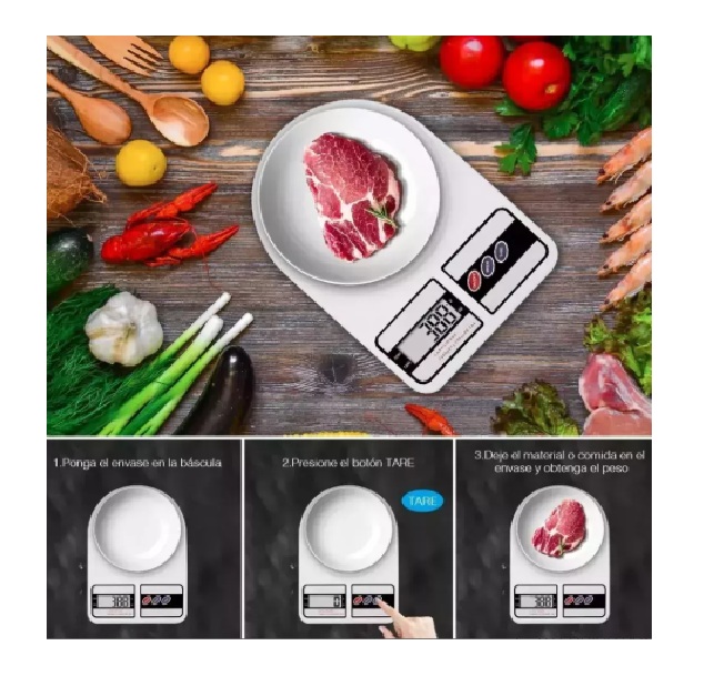 Balanza de Cocina Digital De 1gr a 10Kg + 2 Pilas AAA - Imagen 4