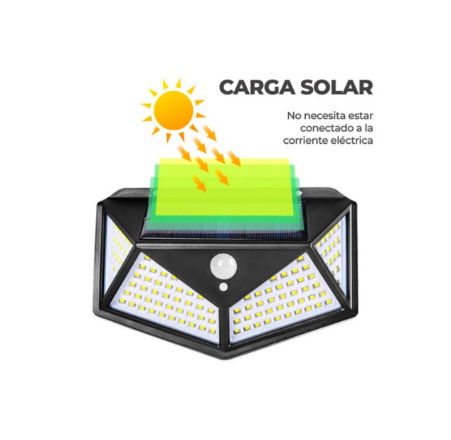 Panel Reflector Solar 4 Leds Sensor Movimiento 100 leds IP65