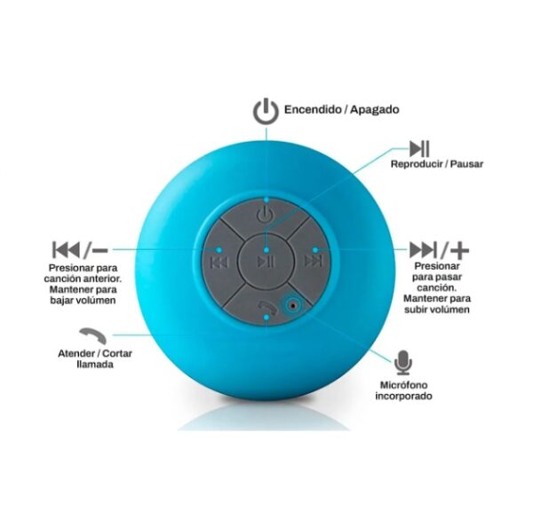 Parlante Bluetooth Sopapa Ducha Manos Libres Recargable - Imagen 3