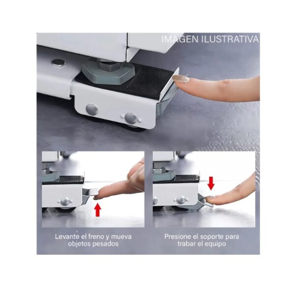 Soporte Ajustable Ruedas Para Electrodomésticos Muebles - Imagen 3