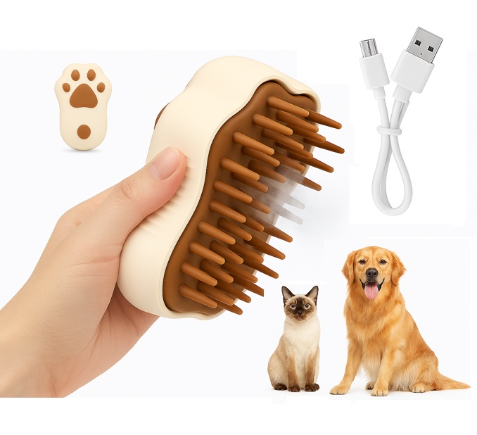 Cepillo de Vapor Portatíl 3 en 1 Para Mascotas