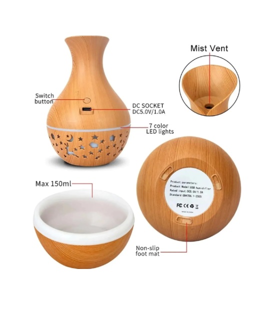 Humidificador Difusor Jarron Onistek 200ml - Imagen 3