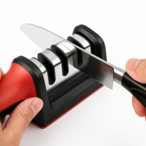 Afilador Cuchillos Manual Acero Inoxidable 3 en 1 Reforzado