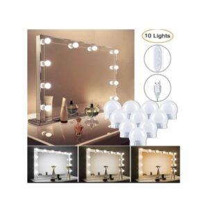 Kit 10 Focos Led Luz Usb Estilo Hollywood + Sopapa