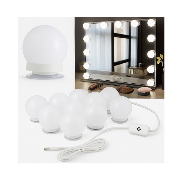 Kit 10 Focos Led Luz Usb Estilo Hollywood + Sopapa - Imagen 2