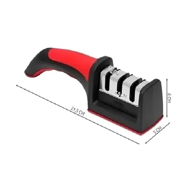 Afilador Cuchillos Manual Acero Inoxidable 3 en 1 Reforzado - Imagen 3