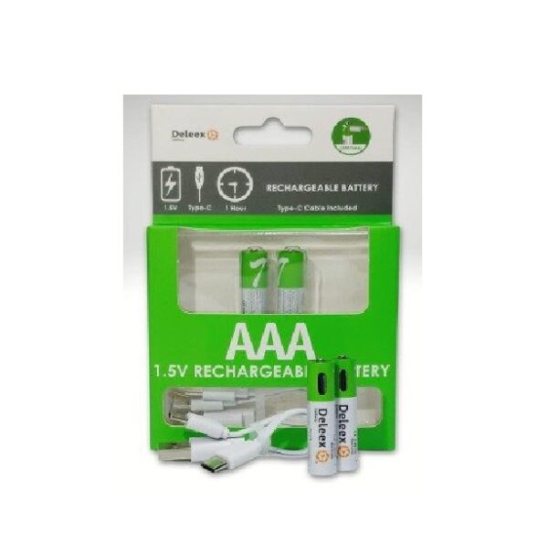 Pilas AAA Recargables USB  1.5v X2 Unidades - Imagen 2