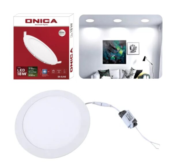 Panel Led 18w Redondo Luz Fría 6500K Onica 220v