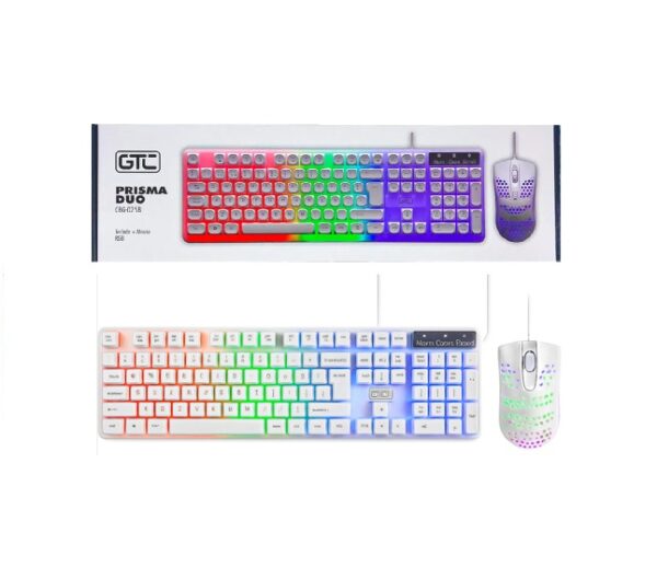 Kit Teclado Y Mouse GTC Retroiluminado RGB - Usb Blanco