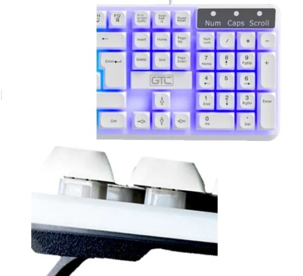 Kit Teclado Y Mouse GTC Retroiluminado RGB - Usb Blanco - Imagen 3