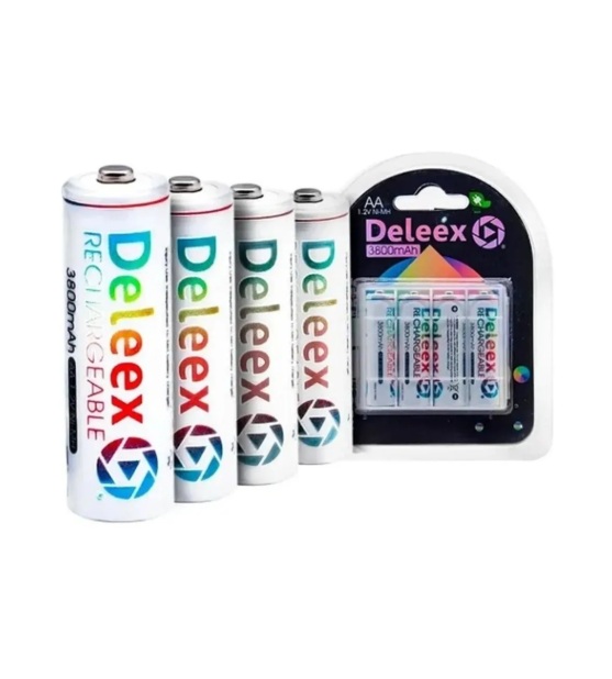 Pilas AA Recargables Deleex 3800 Mah x 4 Unidades