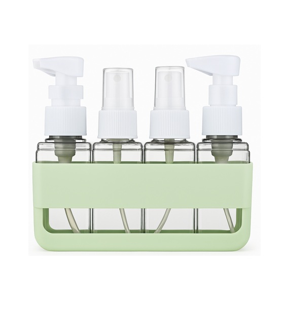 Set Viajero Frascos Plástico Dispenser 4 en 1