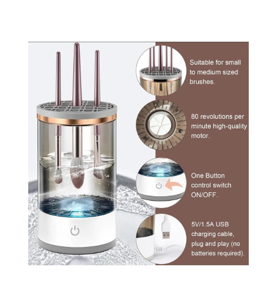 Limpiador de Brochas de Maquillaje USB – Eléctrico y Portátil - Imagen 2