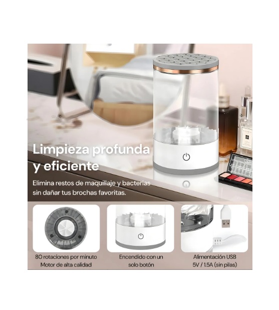 Limpiador de Brochas de Maquillaje USB – Eléctrico y Portátil - Imagen 3