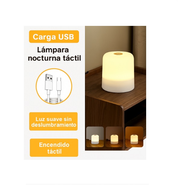 Lámpara nocturna táctil con carga USB - Imagen 3