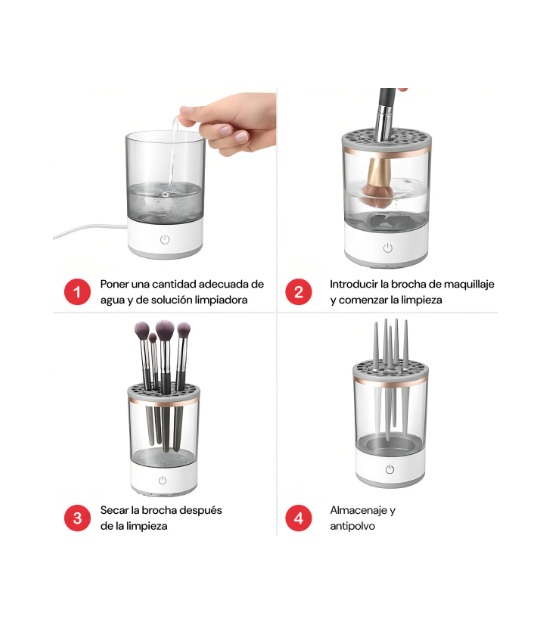 Limpiador de Brochas de Maquillaje USB – Eléctrico y Portátil - Imagen 4