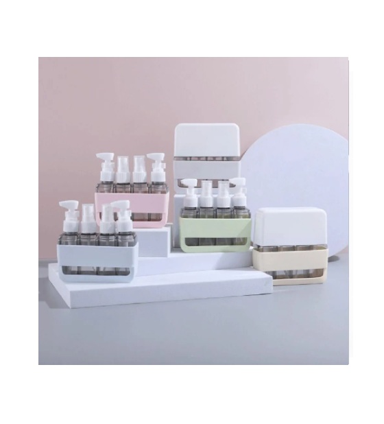 Set Viajero Frascos Plástico Dispenser 4 en 1 - Imagen 3