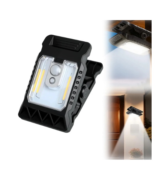 Mini Lámpara Clip Carga Solar Con Sensor de Movimiento