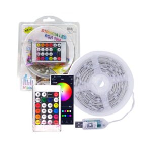 Tira Led 10 Mts RGB Con Control y APP Audio Rítmica