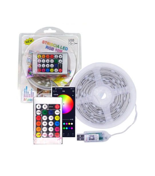 Tira Led 10 Mts RGB Con Control y APP Audio Rítmica