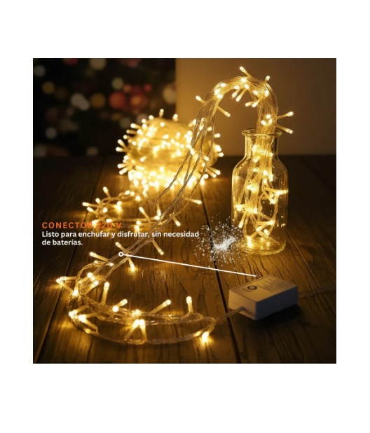 Tira Guirnaldas Led 100 Luces 10 Mts Color Amarillo - Imagen 2