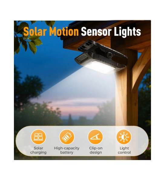 Mini Lámpara Clip Carga Solar Con Sensor de Movimiento - Imagen 2