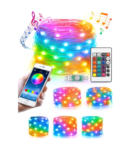 Tira Led 10 Mts RGB Con Control y APP Audio Rítmica - Imagen 3