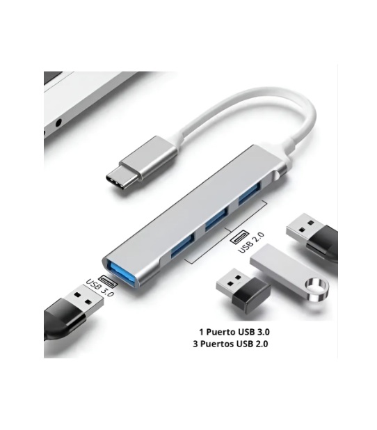 Adaptador Hub 4 Puertos USB 3.0 Tipo C Lambo Tech - Imagen 3