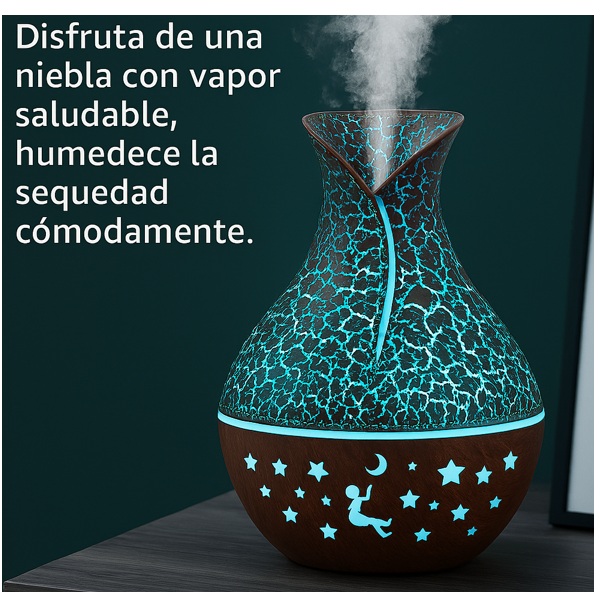 Humidificador Ultrasónico Diseño Jarrón Led RGB 200ml - Imagen 2