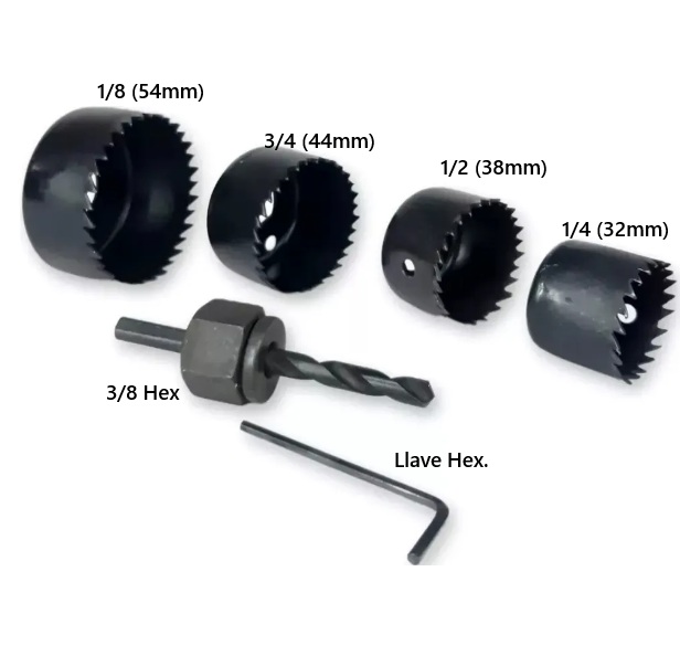 Set De Sierras Mechas Copa X6 Pcs Blister - Imagen 2