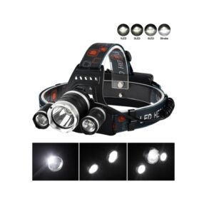 Linterna Minera Vincha Recargable 3 Led Cree T6 + 2 Baterias
