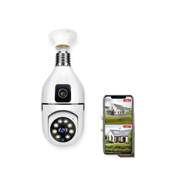 Cámara Tipo Foco Seguridad Doble Visor 360 Full Hd