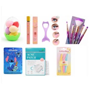 Set De Belleza Mascarillas Parches Perfilador Esponjitas Brochas x5