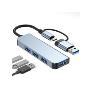 Adaptador Hub 4 en 1 Puertos USB 3.0 Tipo C & USB Lambo Tech