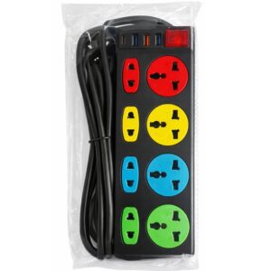 Zapatilla Alargue 8 Tomas + 2 USB + 1 Tipo C 2mts