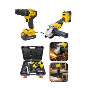 Kit Taladro + Amoladora Angular Recargable 21v Inalámbrica